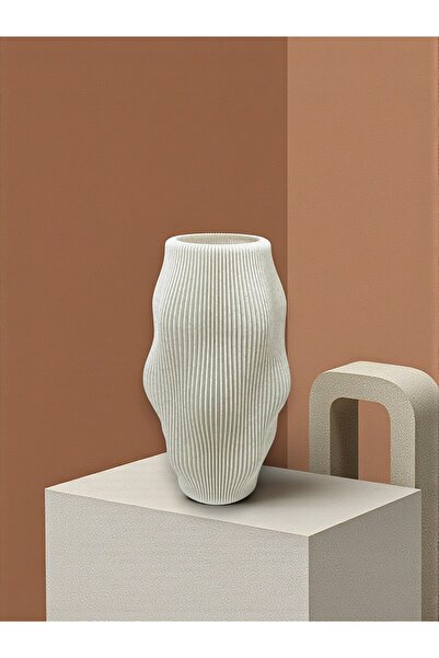Moonart Design Ripple Form Vase – Granite |   Modern Wave Patterned Decorativ...