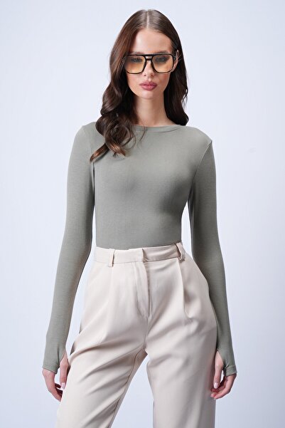 VAGGON Stretch Fabric Long Sleeve Blouse