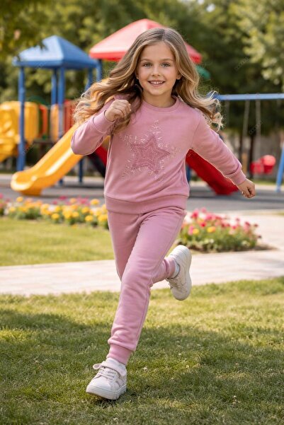 tuma collectıon طقم رياضي للفتيات، سويت شيرت مع بنطلون قطني، مزيج يومي من خيط...