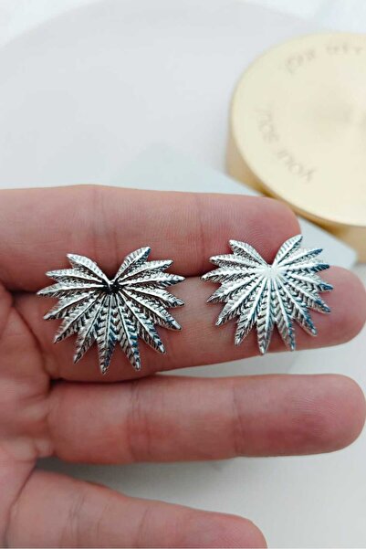 KYOLA DESİGN Iconic Flower Silver Color Women's Earrings