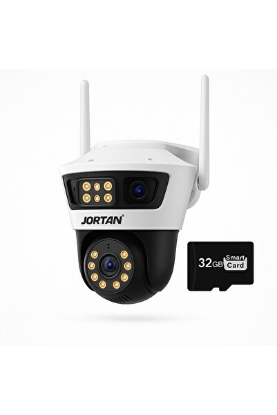 Jortan Tri-Lens WiFi/LAN Camera 9MP with Auto-Tracking + 32GB MicroSD Card