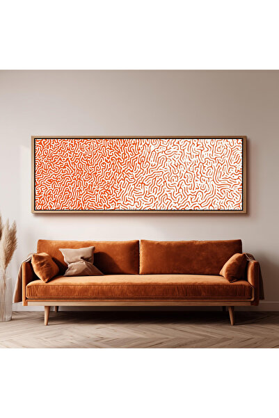 woodhomeworks Tek Parça Gerçek Ahşap Yatay Panorama Çerçeveli Tablo mercan