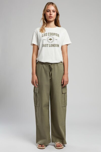 Lee Cooper Standart Bel Straight Açık Haki Kadın Pantolon 252 LCF 221004 PATR...