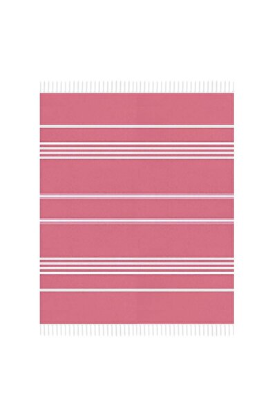 OEM Prosop Hamam din Bumbac Fucsia cu Dungi Albe pentru Plaja 160x90cm
