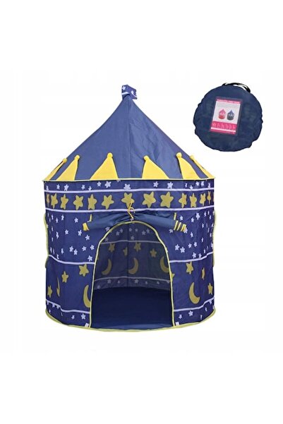 OEM Cort de joacă pentru copii, castel, 135x105cm, albastru