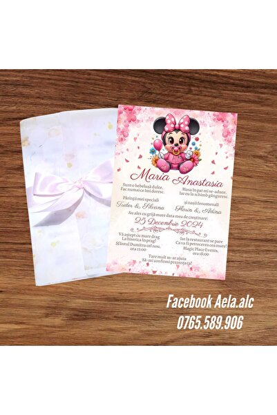 Aela.alc Invitatie botez set 20 buc