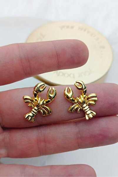 KYOLA DESİGN Crab Design Gold Women's Earrings