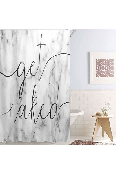 OEM Perdea pentru Dus Gri Marble "Get Naked" 180x180cm