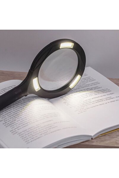 OEM Lupa Neagra din Plastic cu LED 24cm