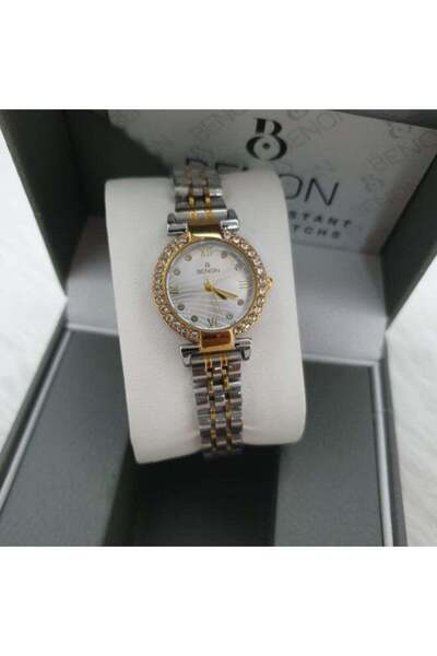 benon Women's Waterproof Watch with High Quality Silver and Gold Bracelet