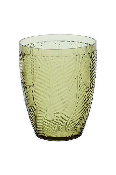 OEM Pahar din Plastic Verde cu Model Frunze Tropicale pentru Apa 475ml