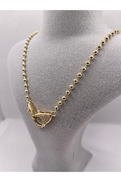 Çelik Kilit detaylı top zincir kolye