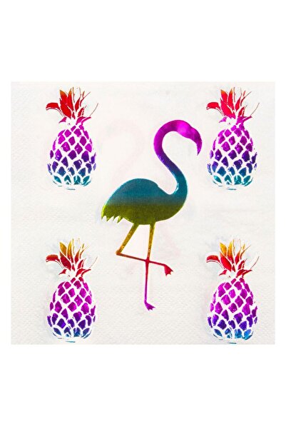 OEM 2-Ply Foil Napkins Flamingo Pineapple 25x25cm - 20pcs