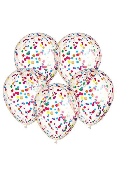 OEM Baloane de Petrecere Transparente cu Confeti Colorat 30cm - 5buc