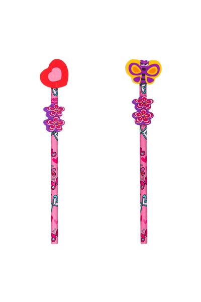 OEM Pencils Topper Eraser Butterfly Heart 2 pcs