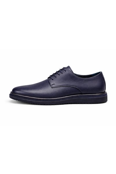 SÜVARİ Premium Svr Business Navy Blue Casual Leather Shoes