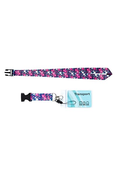 OEM Ecuson Legitimatie cu Snur Bleu Floral