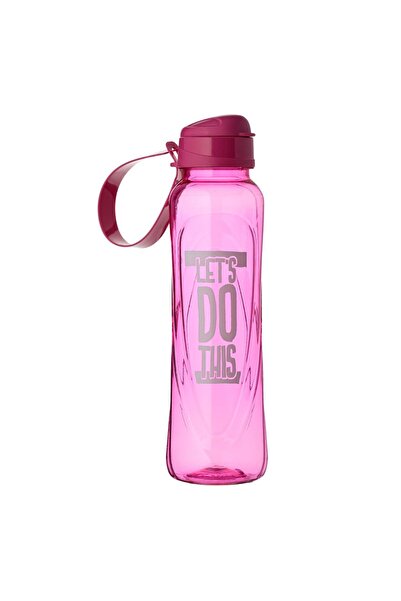 OEM Fuchsia Plastic Sports Water Bottle with Lid and Print 630ml