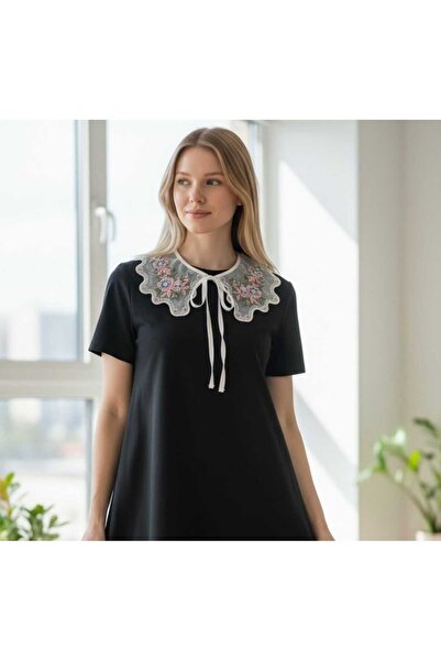 Bohem kutusu İşlemeli Seyyar Tül Yaka