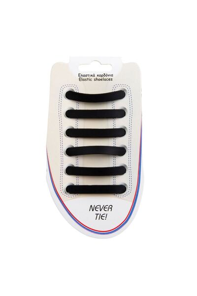OEM Black Silicone Shoelaces - 12pcs