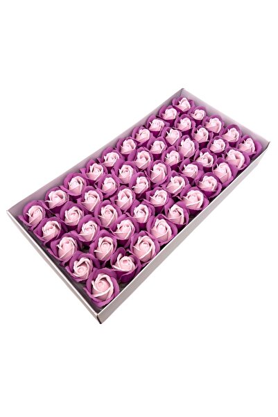 AFO Set 50 trandafiri sapun parfumati atingere reala DUO Mauve Roz Pal