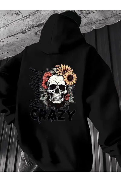 Flow touch Printed Unisex Oversized /Relaxed Fit Basic Thick/Fleece Lined Hoo...