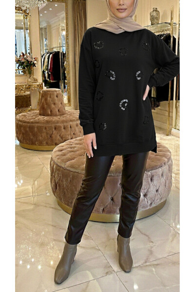 BYBIYIK KADIN PUL DETAYLI TESETTÜR TUNİK