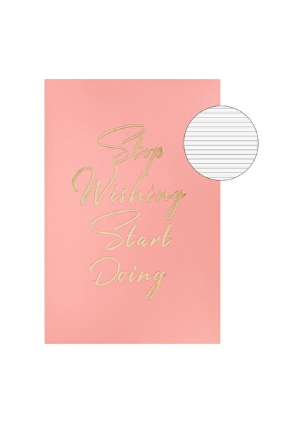 OEM Notebook Notite A6 Coral Folie Message "Stop Wishing Start Doing" - 60 sh...