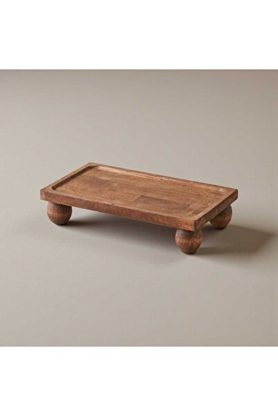 Wood Atölye Dikdörtgen Ayaklı Sunum Tabağı(Stantı)17x30 %100 Ahşap