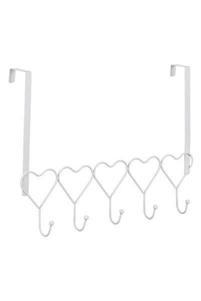 OEM Cuier pentru Usa Metalic Inima cu 5 Carlige 41cm