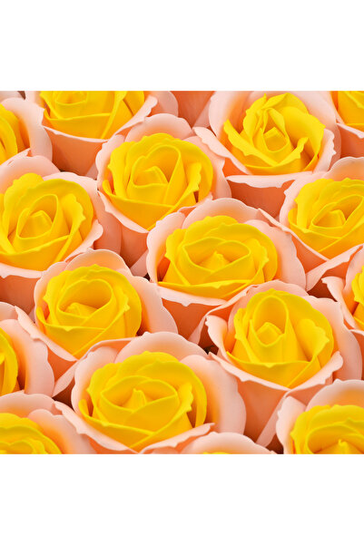 AFO Set of 50 scented soap roses, real touch, DUO, salmon-yellow