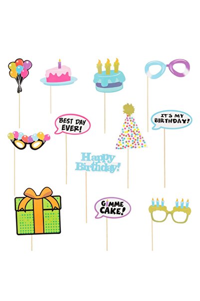OEM Accesorii Deghizare Photo Props Happy Birthday - 12buc