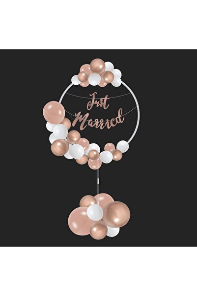 OEM Baza Suport 32 de Baloane cu Inel Just Married 87cm
