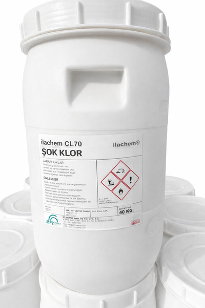Mfi Makina Kimya MFİ ilachem CL-70, 40kg ŞOK KLOR, %70 KALSİYUM KLOR GRANÜL/T...