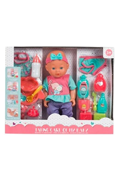 OEM Papusa Bebelus cu Accesorii de Masa & Ingrijire 32cm