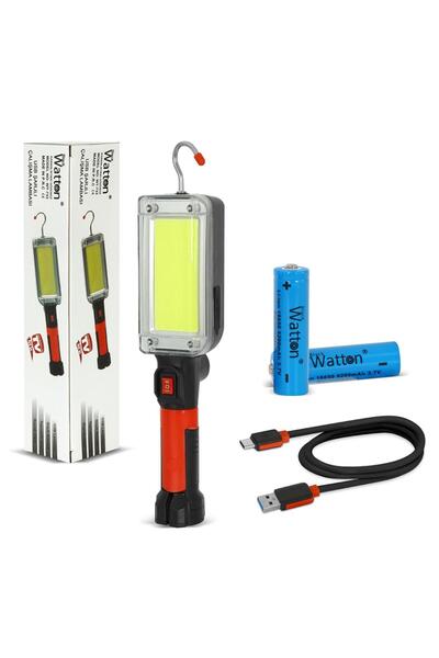 Watton WT-733 Tamirci Feneri Kancalı Mıknatıslı Usb-C Şarjlı 28.5cm