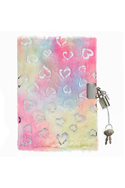 OEM Fancy A6 Notebook with Colorful Faux Fur & Silver Foil Hearts - 80F