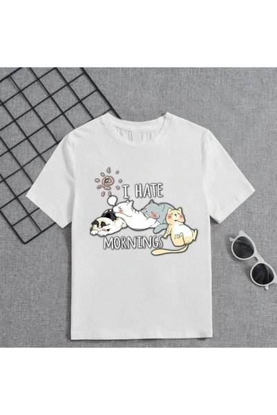 Vogue Girl's Crew Neck Printed T-Shirt - White