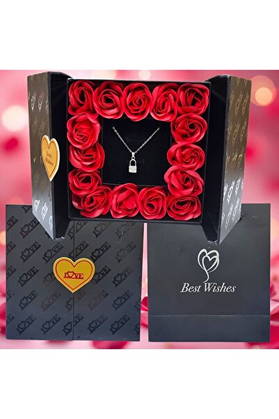 de Cadou trandafir săpun în cutie cu sertar + colier – ideal Mărțișor & Valen...