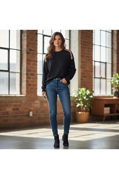 GÖMLEK GALERİSİ Women's Plain Crew Neck Knitwear Sweater Standard Fit (38-50)