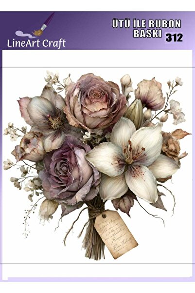 LİNEART Ütü ile Rubon Baskı Transfer No:RB312-30x30cm