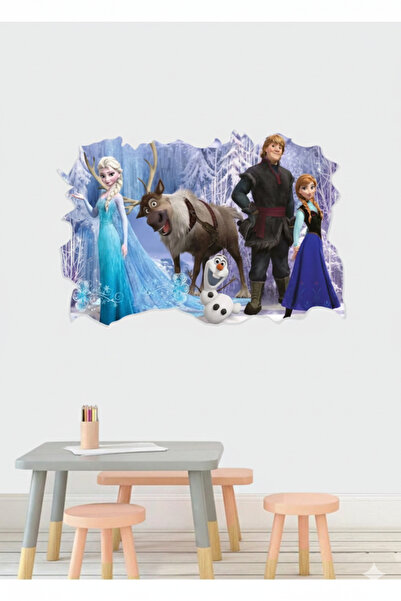 EVCİ STİCKER MARKET Elsa Çocuk Odası 3d Duvar Sticker