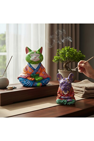 sharp&art Yoga Yapan Kedi ve Köpek Boyama Seti – Yaratıcı Sanat Etkinliği yad...