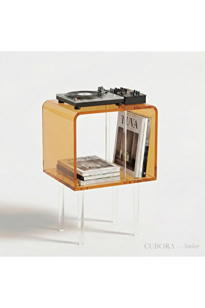 TUVA CUBORA | Şeffaf Pleksi Çubuk Ayak Yan Sehpa Komodin Dergilik–İnce Çubuk ...