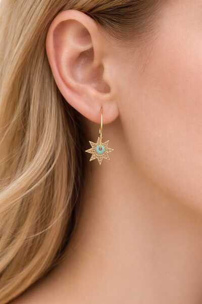 Feyz Tasarım أقراط دائرية بتصميم نجمة ساحرة