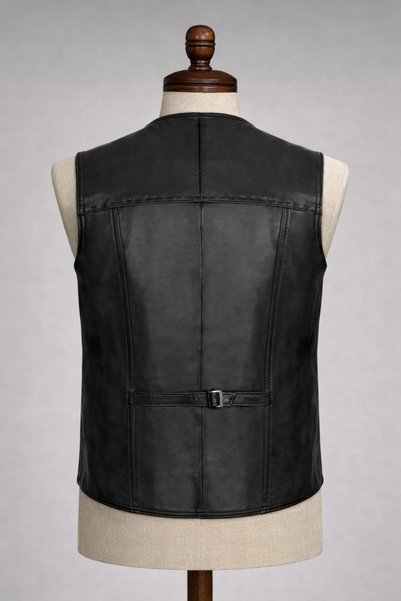 DESAR Men's Genuine Punched Leather Vest