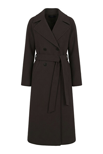 Soydan Güner Kadın Oversize Kuşaklı Uzun Kaban (Gerçek Bedenden 1 Beden Büyük...