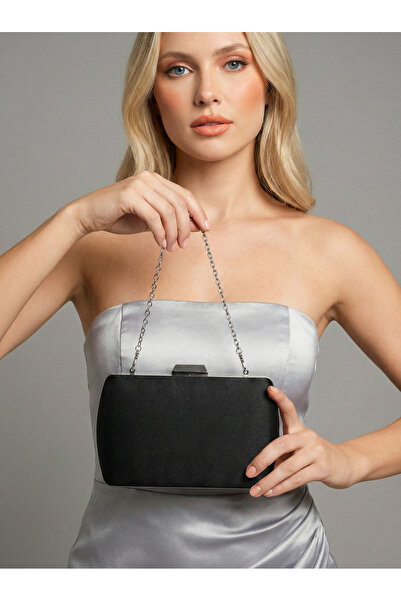 Biçanta Geantă de seară pentru femei, neagră, de lux, din piele intoarsa, cu ...