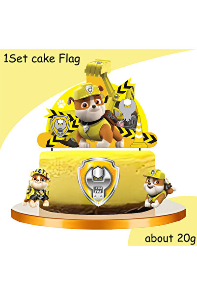 PAW PATROL cake flag 1pcs New Birthday Decoration Dogs Rubble Disposable Tabl...