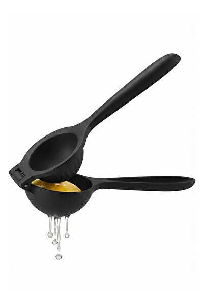 Cuply Mat Siyah Metal Döküm Narenciye Limon Sıkacağı 23 cm Profesyonel Manuel...